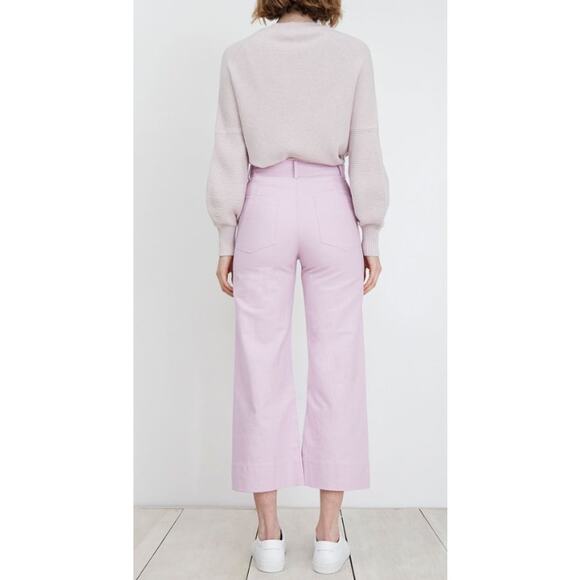 Apiece Apart Merida High Rise Cotton Pants Straight Leg Lavender Spring Summer 2 - Picture 3 of 11